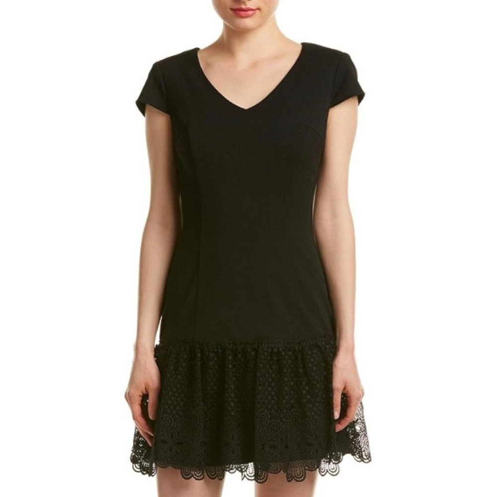 NWT Julia Jordan Black Cap Sleeve Sheath Dress, Size 2